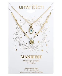 Unwritten 2 Pc. Set Hamsa Hand & Evil Eye Pendant Necklaces in Silver-Plate & Gold-Flash, 16" + 2" extender