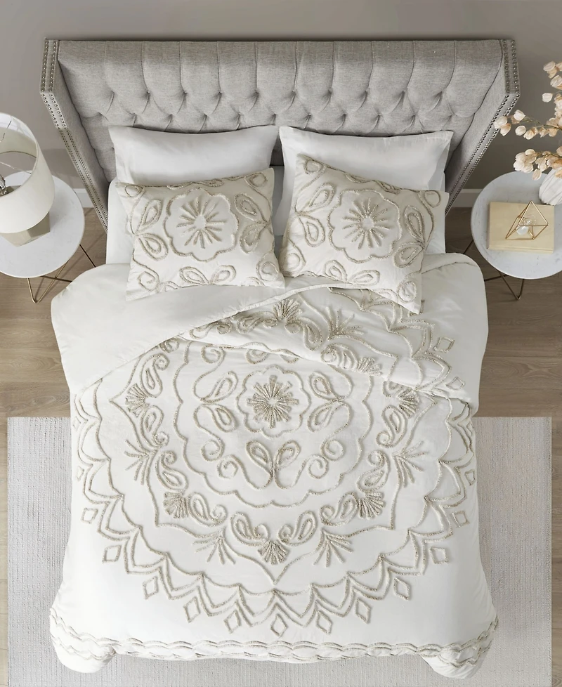 Madison Park Violette 3-Pc. Duvet Cover Set, Full/Queen