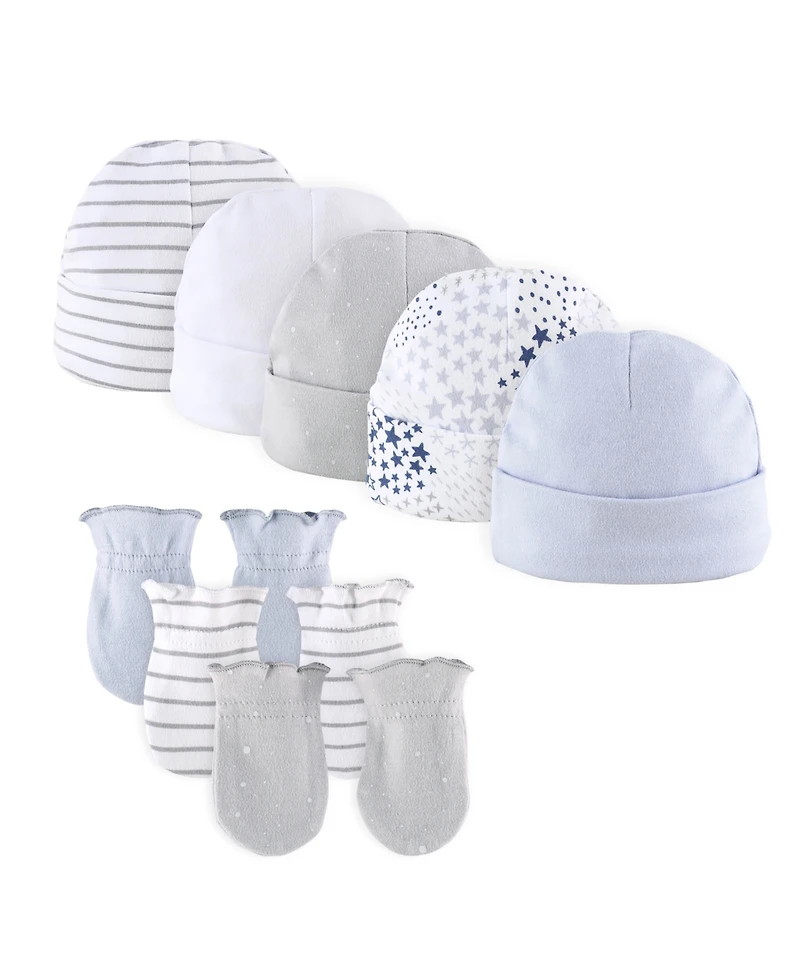 The Peanutshell Baby Boys Newborn Layette Gift Set Girls, Shower Gift Essentials, Blue, Grey