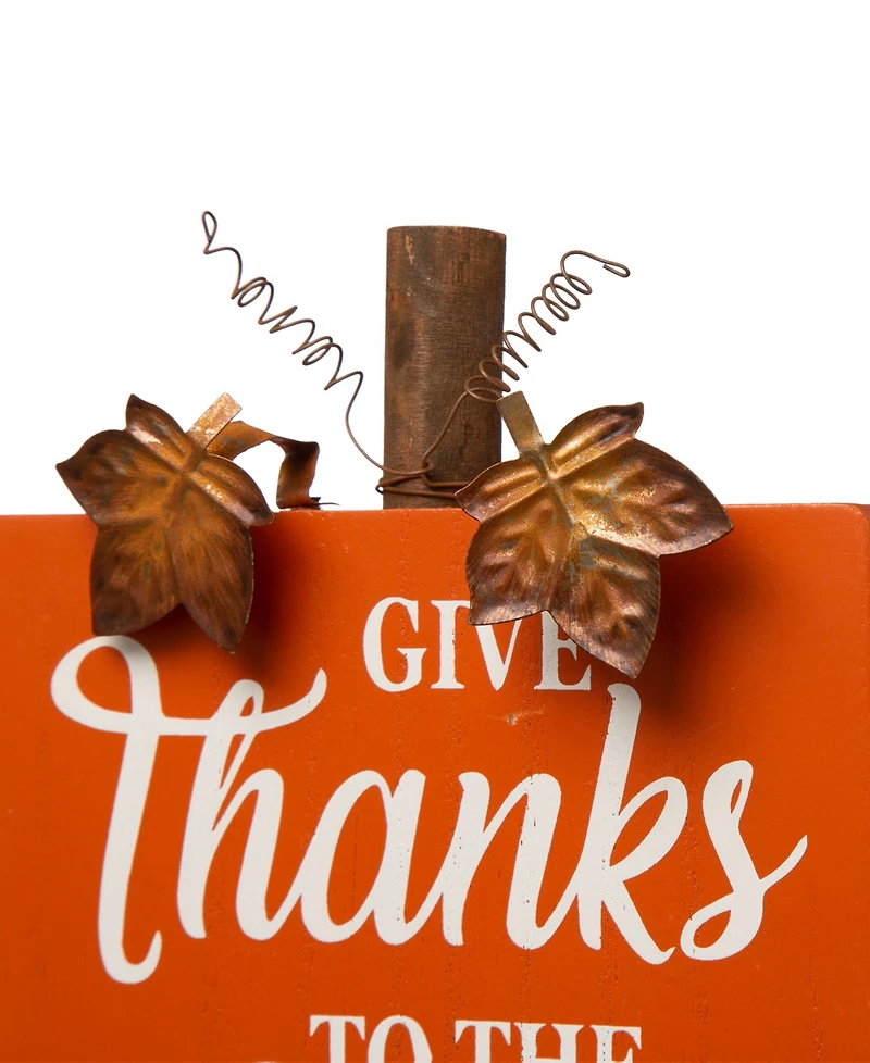 Glitzhome Fall Wooden Pumpkin Table Decor, Pack of 3