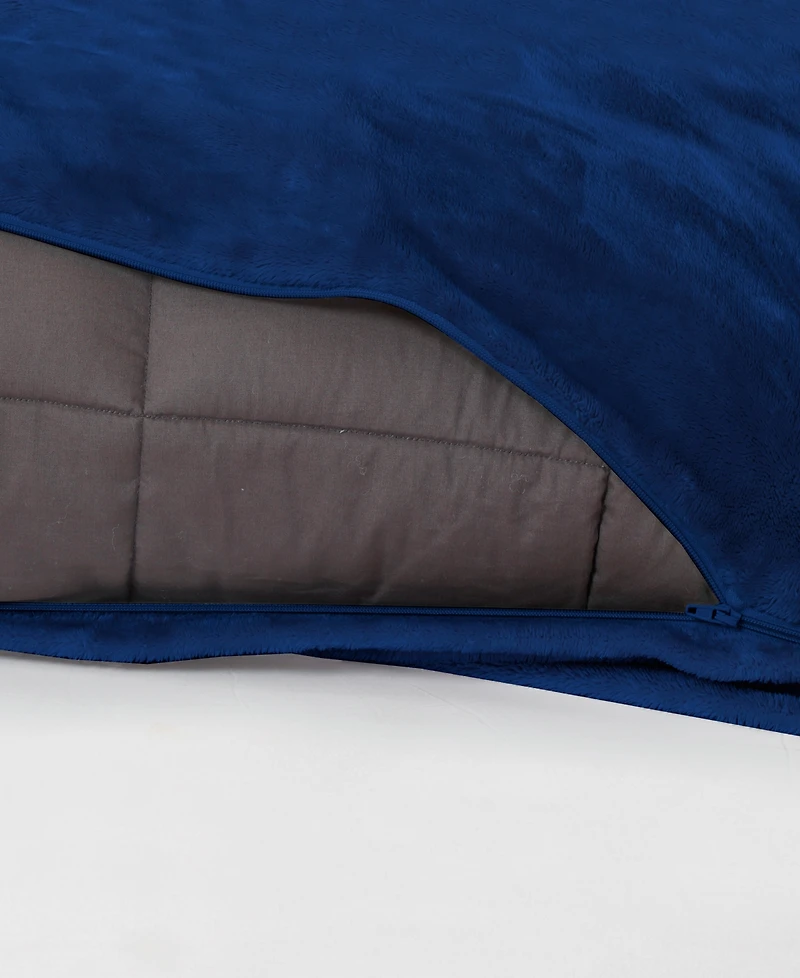 DreamLab Plush 15lb Weighted Blanket with Washable Cover