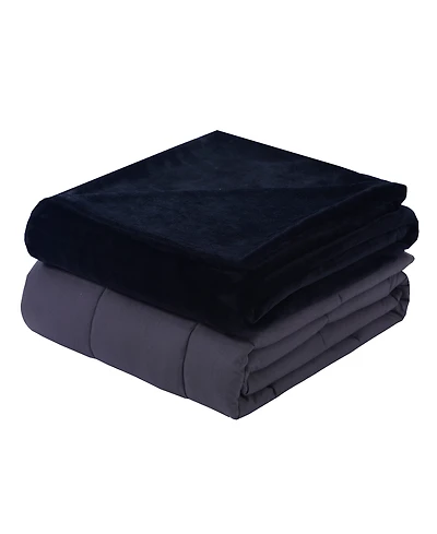 DreamLab Plush 15lb Weighted Blanket with Washable Cover
