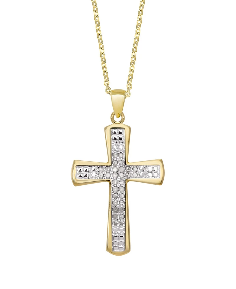 Macy's Diamond Accent Gold-plated Cross Pendant Necklace