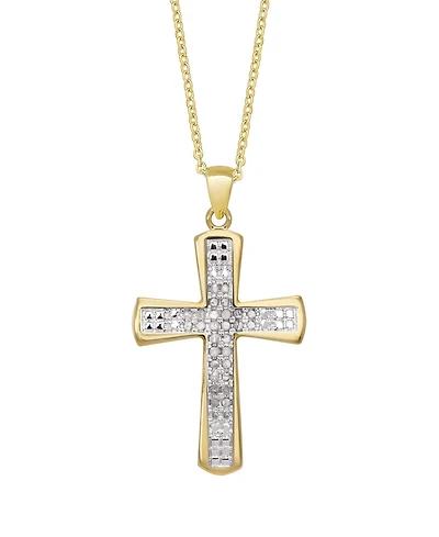 Macy's Diamond Accent Gold-plated Cross Pendant Necklace