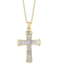 Macy's Diamond Accent Gold-plated Cross Pendant Necklace