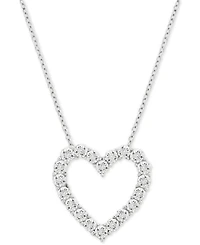 Diamond Heart 18" Pendant Necklace (1/10 ct. t.w.) in Sterling Silver