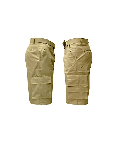 Galaxy By Harvic Men's 7-Pocket Cargo Belt Shorts
