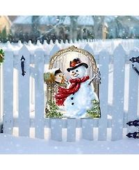 Designocracy by Dona Gelsinger Seasons-Greetings Snowman Wall and Door Hanger