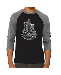 La Pop Art Languages Guitar Men's Raglan Word T-shirt