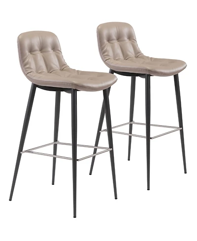 Zuo Tangiers Bar Chair, Set of 2