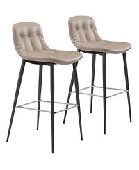 Zuo Tangiers Bar Chair, Set of 2