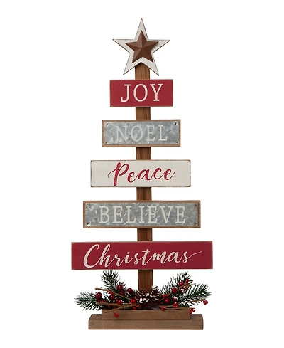 Glitzhome Wooden Sign Table Tree decor