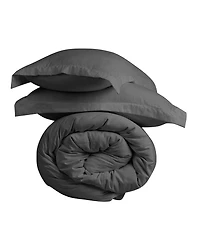 Cathay Home Inc. Microfiber Washed Crinkle Duvet Cover Set, Full/Queen