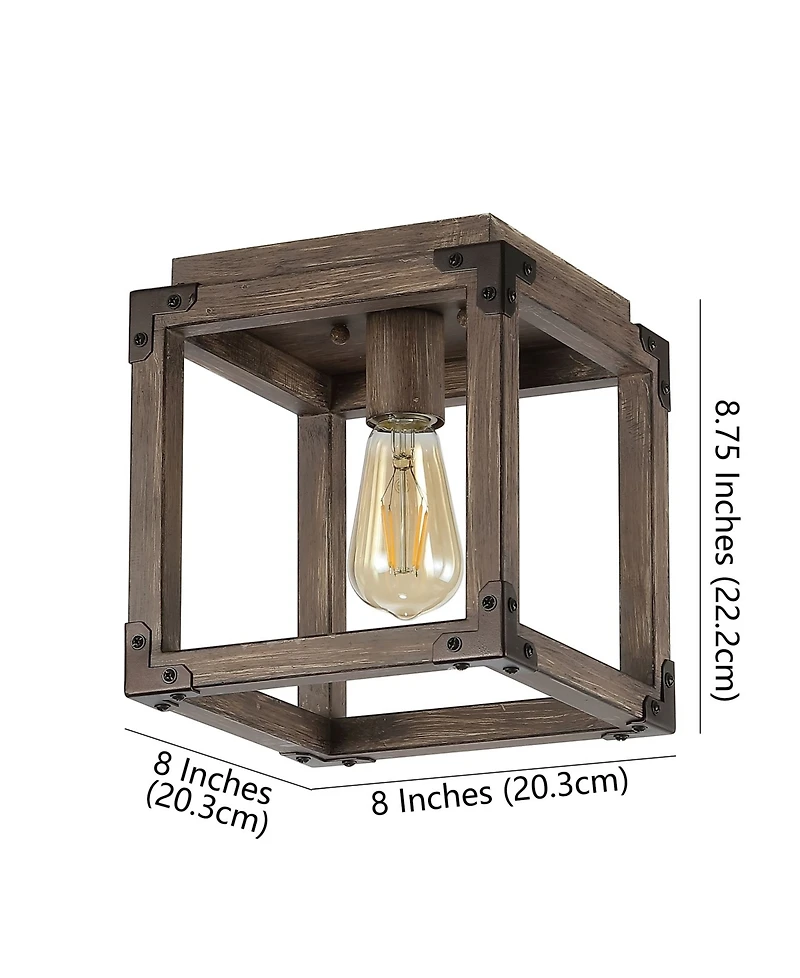 Jonathan Y Magnolia Rustic Farmhouse Led Flush Mount