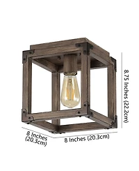Jonathan Y Magnolia Rustic Farmhouse Led Flush Mount