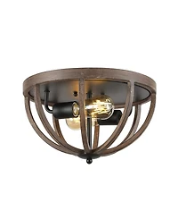 Jonathan Y Darlene 2-Light Rustic Farmhouse Led Flush Mount
