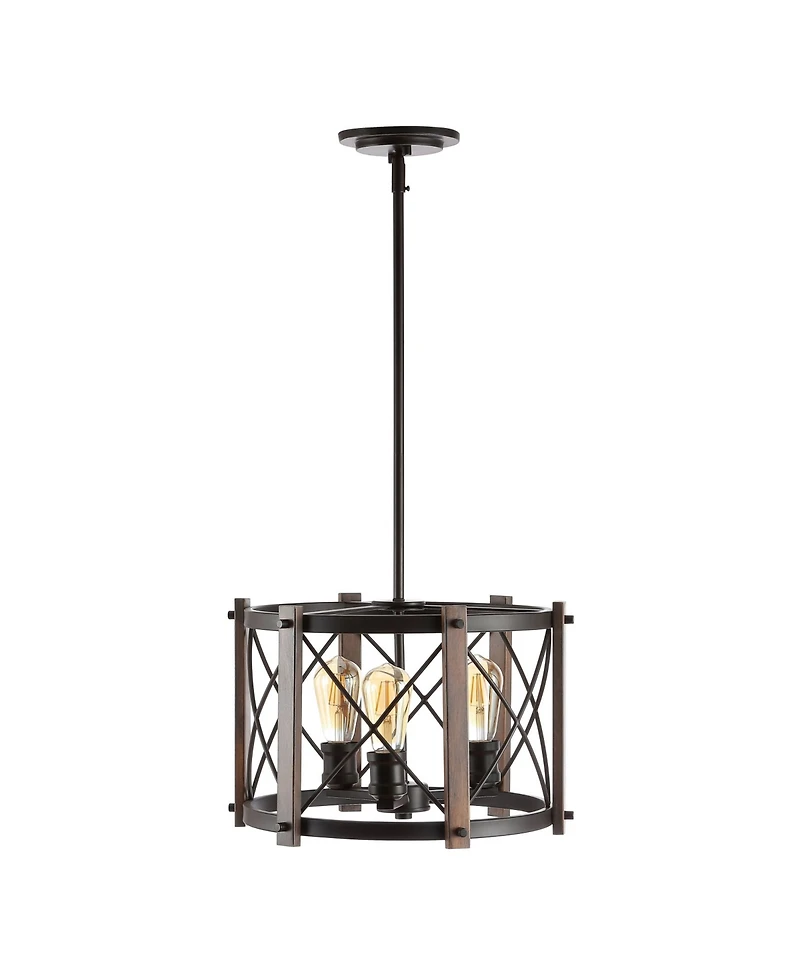 Jonathan Y Ferme 3-Light Adjustable Rustic Farmhouse Led Pendant