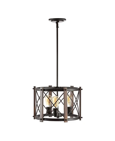 Jonathan Y Ferme 3-Light Adjustable Rustic Farmhouse Led Pendant