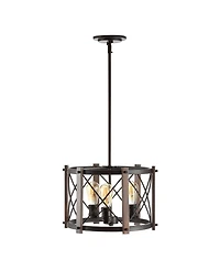 Jonathan Y Ferme 3-Light Adjustable Rustic Farmhouse Led Pendant