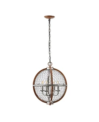 Jonathan Y Gaines 4-Light Adjustable Rustic Industrial Led Pendant