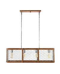 Jonathan Y Gaines Linear 4-Light Adjustable Rustic Industrial Led Pendant