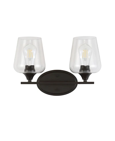 Jayne Iron/Glass Cottage Rustic Led Vanity Light