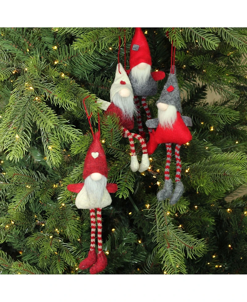 Northlight Plush Gnome Christmas Ornaments