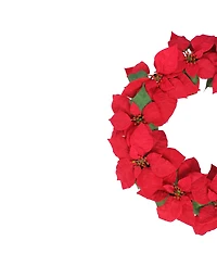 Northlight Unlit Artificial Poinsettia Flower Christmas Wreath