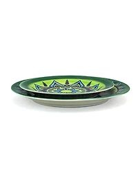 Elama Zen Mozaik Green 16 Pc. Dinnerware Set, Service for 4