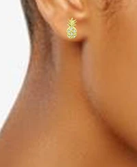 Giani Bernini Cubic Zirconia Pineapple Stud Earrings in 18k Gold-Plated Sterling Silver, Created for Macy's