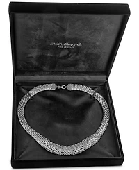 Italian Gold Wide Mesh Graduated 18" Statement Necklace 14k Yellow (Also White Gold)