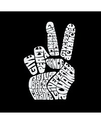 La Pop Art Men's Word Peace Fingers Crewneck Sweatshirt