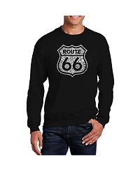 La Pop Art Men's Word Get Your Kicks On Route 66 Crewneck Sweatshirt