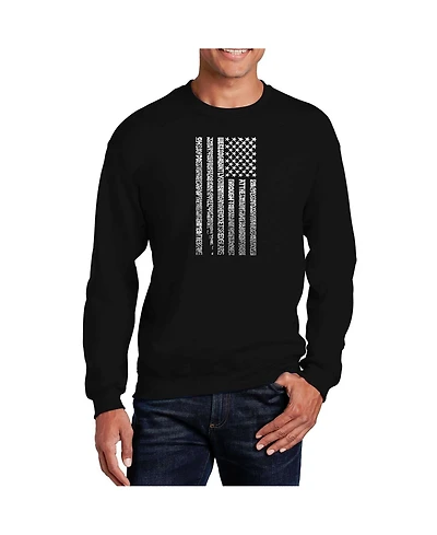 La Pop Art Men's Word National Anthem Flag Crewneck Sweatshirt