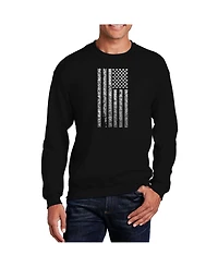 La Pop Art Men's Word National Anthem Flag Crewneck Sweatshirt