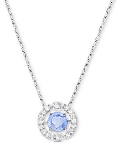Swarovski Silver-Tone Dancing Crystal Pendant Necklace, 14-7/8" + 2" extender