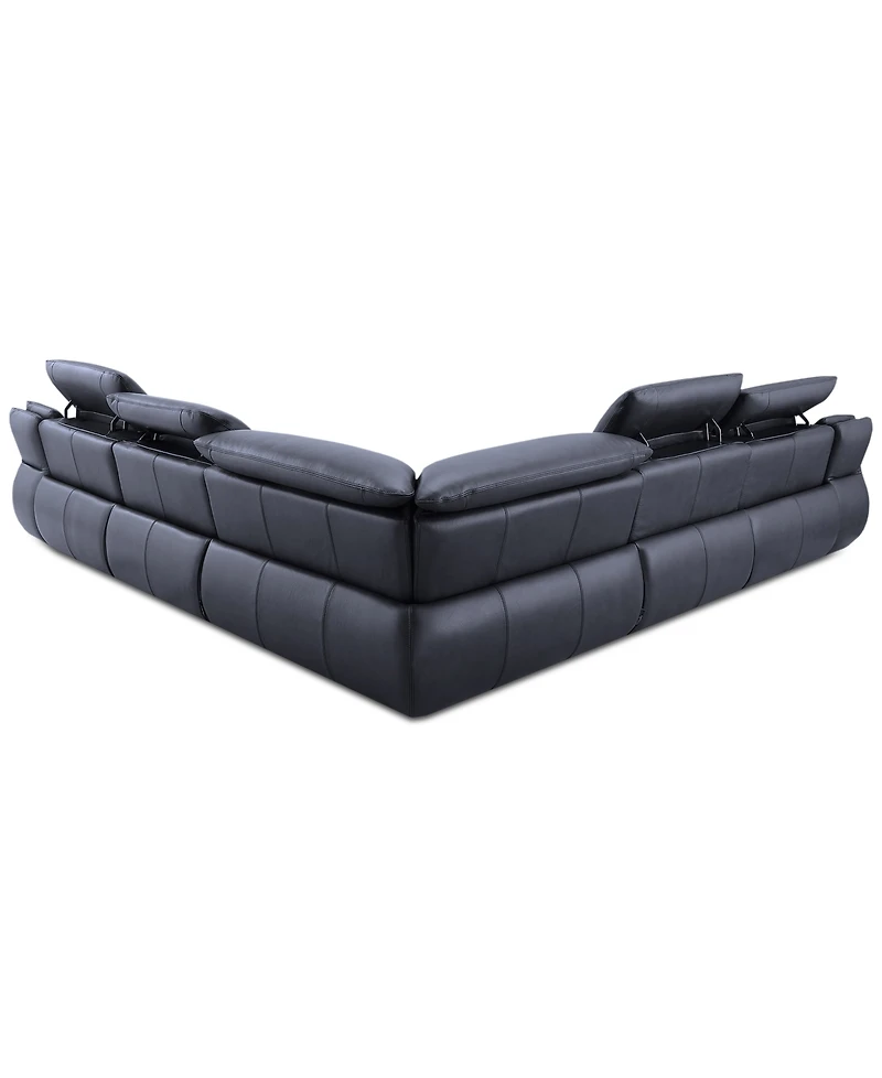 Daisley -Pc. Leather "L" Shaped Sectional Sofa with Power Recliners