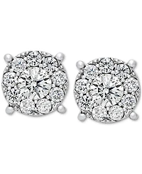 Diamond Halo Stud Earrings (1 ct. t.w.) in 14k White Gold