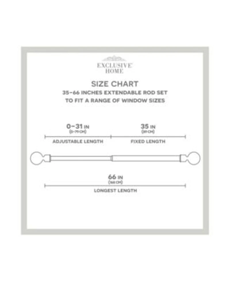 Exclusive Home Rimini 1 Window Curtain Rod Finial Set Adjustable