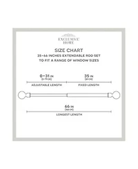 Exclusive Home Rimini 1 Window Curtain Rod Finial Set Adjustable