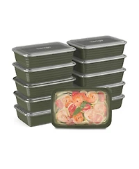 Bentgo Food Prep 1-Compartment Food Storage Containers, Pack of 10
