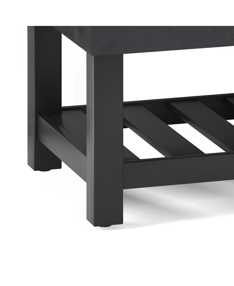 Simpli Home Cosmopolitan Storage Ottoman Bench with Open Bottom