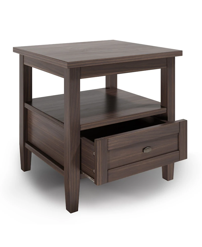 Simpli Home Warm Shaker Solid Wood End Table