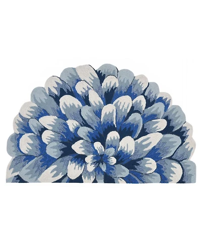 Liora Manne' Frontporch Mum Aqua 5' x Round Rug