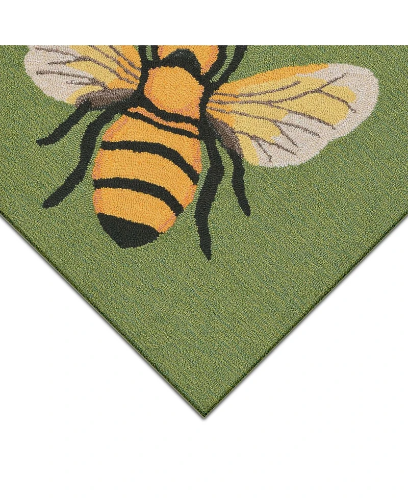 Liora Manne' Frontporch Bee Green 2' x 3' Outdoor Area Rug