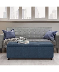 Avalon Contemporary Rectangle Storage Ottoman Bench