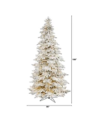 Nearly Natural Flocked Grand Northern Rocky Fir Artificial Christmas Tree with 8208 Warm Cluster Multifunction Led Lights and 1818 Bendable Branches