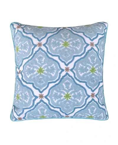 Levtex Cressida Crewel Stitched Medallion Decorative Pillow, 18" x 18"