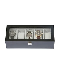 Mele Co. Tate Glass Top Wooden Watch Box in Java Finish