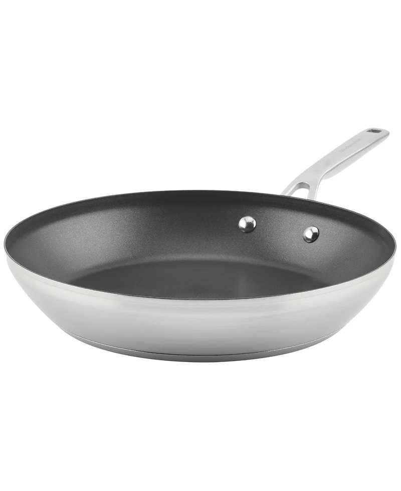 KitchenAid 3-Ply Base Stainless Steel 12" Nonstick Induction Frying Pan